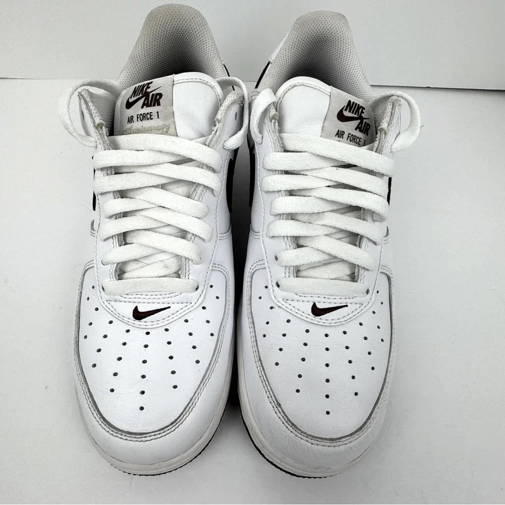 Nike Air Force 1 Low Anniversary Edition. White and Chocolate Brown. Mens size 9